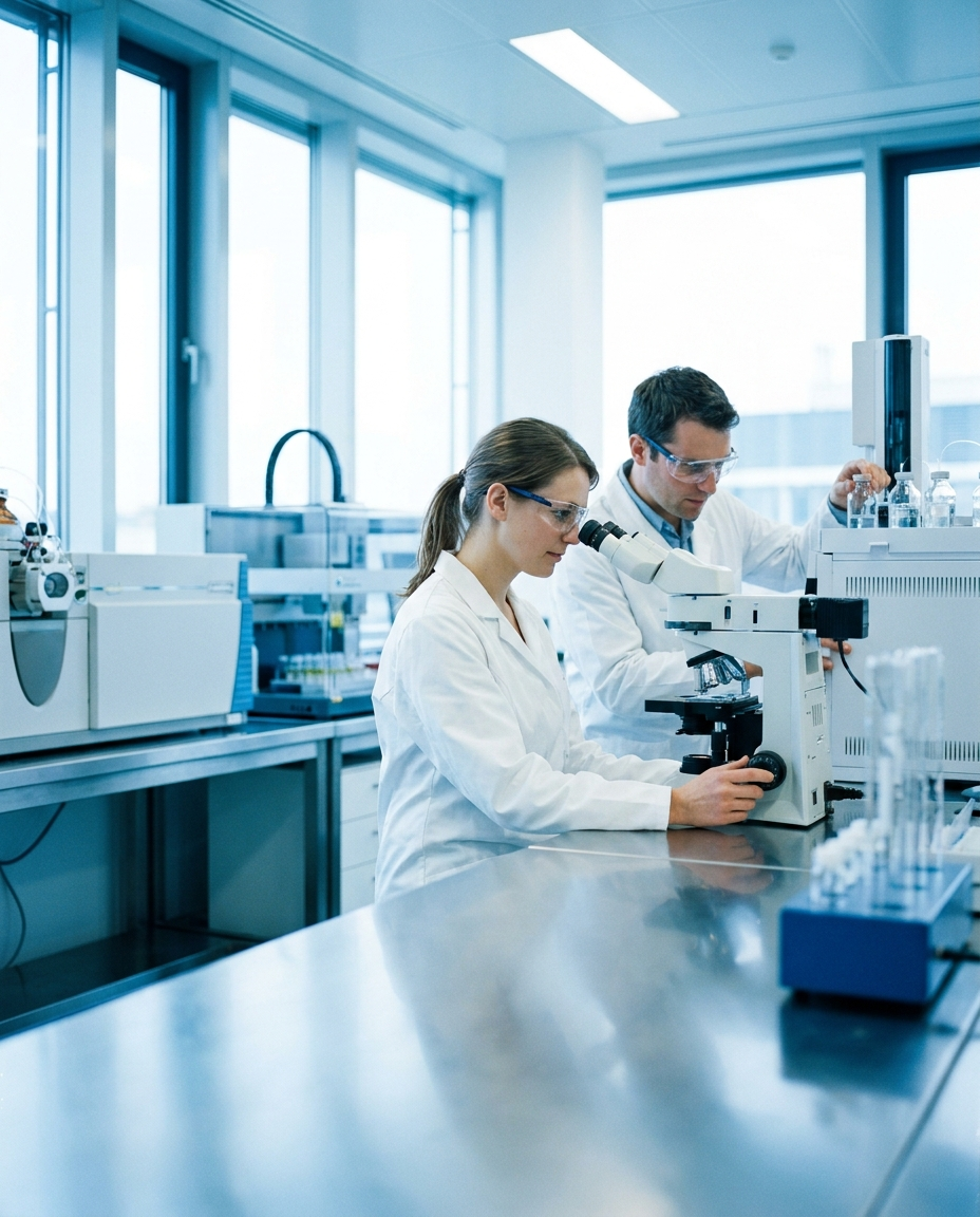 Scientists working in a research laboratory